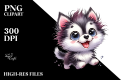 Happy Cartoon Siberian Husky Baby, Transparent PNG Product Image 2