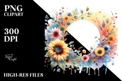 Colorful Sunflower Frame Clipart Product Image 3