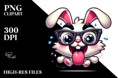 Cartoon Rabbit with Oversized Sunglasses PNG Product Image 2