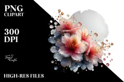 Abstract Rhododendron Watercolor Splash PNG Product Image 2
