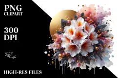 Abstract Rhododendron Watercolor Splash PNG Product Image 2