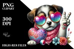 Puppy Victory Sign, Watercolor PNG Product Image 2