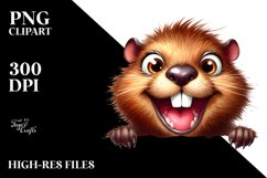 Funny Crazy Looking Beaver | Clipart Product Image 1