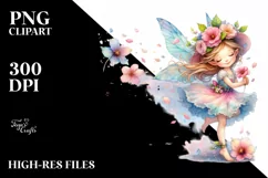Colorful Cute Fairy Tumbling Petals Clipart Product Image 1