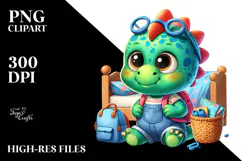 Baby Dinosaur Children's Bed PNG Product Image 2