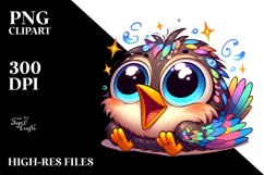 cute baby Starling Sleeping Clipart Product Image 1