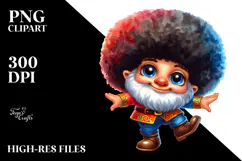 Dancing Gnome with Afro Haircut PNG Product Image 2