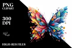 Abstract Vibrant Butterfly made of , PNG Product Image 1