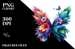 Abstract Vibrant Butterfly made of , PNG Product Image 1
