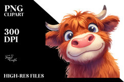 Happy Highland Cow PNG Product Image 2