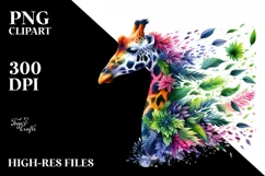 Abstract Vibrant Giraffe made of , PNG Product Image 3