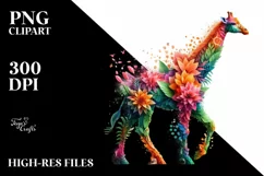 Abstract Vibrant Giraffe made of , PNG Product Image 3