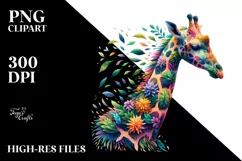 Abstract Vibrant Giraffe made of , PNG Product Image 3