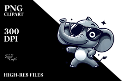 Dancing Elephant with Oversized Sunglasses Vector Art Product Image 2