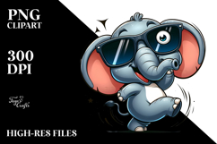 Dancing Elephant with Oversized Sunglasses Vector Art Product Image 2