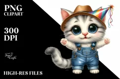 Happy Baby Cat with Party Hat|Summer Sticker Flower Product Image 3