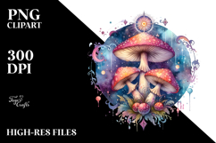 Vibrant Magical Celestial Mushroom Tarot PNG Product Image 2