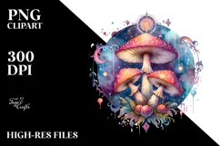 Vibrant Magical Celestial Mushroom Tarot PNG Product Image 2