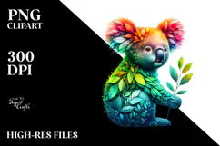 Abstract Koala Plant Leaves PNG Product Image 2