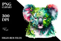 Abstract Koala Plant Leaves PNG Product Image 2