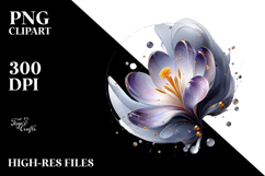 Abstract Crocus Round Wood Splash PNG Product Image 2