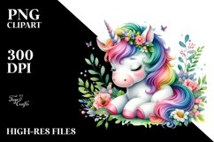 Baby Unicorn Watercolor Child | Clipart Product Image 1