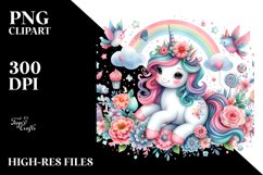 Baby Unicorn Watercolor Child | Clipart Product Image 3