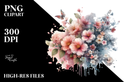 Flower with Splashes PNG Product Image 2