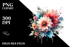Flower Splashes White Background PNG Product Image 2