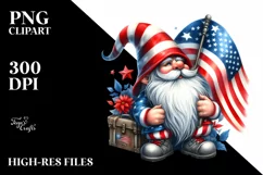 Patriotic Gnome USA Watercolor | Clipart Product Image 3