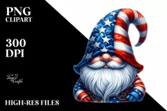 Patriotic Gnome USA Watercolor | Clipart Product Image 1