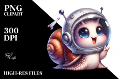 Energetic Snail with Astronaut Helmet PNG Product Image 2