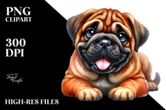 Happy Cute Bullmastiff Baby, Transparent PNG Product Image 2