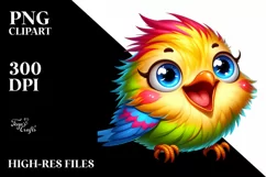 Colorful Smiling Baby Warbler Clipart Product Image 3