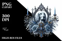 Detailed Gothic Dog Sticker for Summer Sublimation Clipart Product Image 3