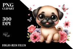 Happy Cartoon Pug PNG Product Image 2