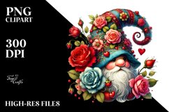 Colorful Valentine Gnome PNG Product Image 2