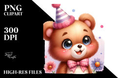 Cute Baby Bear with Party Hat JPEG Product Image 2