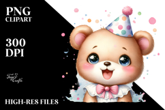 Cute Baby Bear with Party Hat JPEG Product Image 2