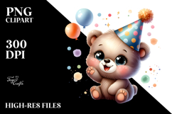 Cute Baby Bear with Party Hat JPEG Product Image 2
