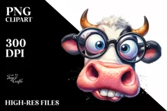Cow Confused Big Goofy es Cow Clipart Product Image 1