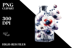 Abstract Bottle with Anemone | Clipart Product Image 2