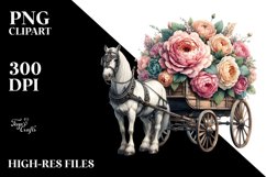 Vintage Horse Wagon, PNG Product Image 1