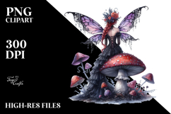 Gothic Fairy on Mushroom PNG Product Image 2