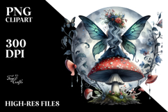 Gothic Fairy on Mushroom PNG Product Image 2