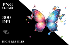 Colorful Butterfly Splashes PNG Product Image 2
