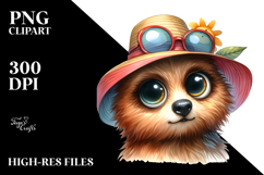 Expressive Funny Bear with Sun Hat|Summer Sticker Flower Product Image 2