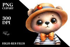Expressive Funny Bear with Sun Hat|Summer Sticker Flower Product Image 2
