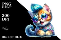 Excited Posing Baby Cat PNG Product Image 1