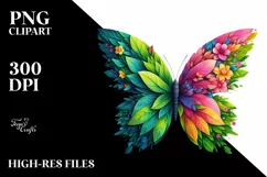 Abstract Vibrant Butterfly made of , PNG Product Image 1